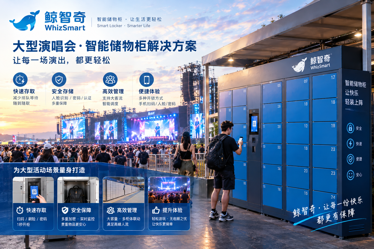 WhizSmart smart lockers for concerts and large events
